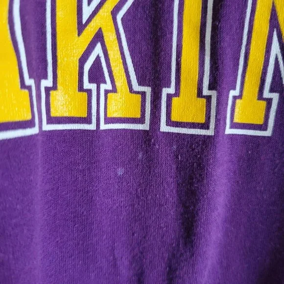 Vintage Minnesota Vikings Single Stitch T-Shirt Size XL Purple Stedman Logo7 USA - Picture 3 of 6